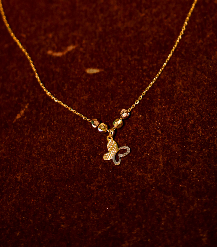 Nature's Grace: Gold Butterfly Necklace